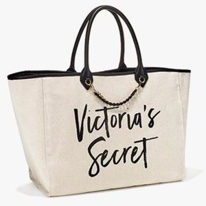 🧚‍♀️ Victoria’s Secret Large Canvas Tote Bag 🧚‍♀️